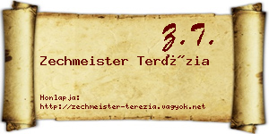 Zechmeister Terézia névjegykártya